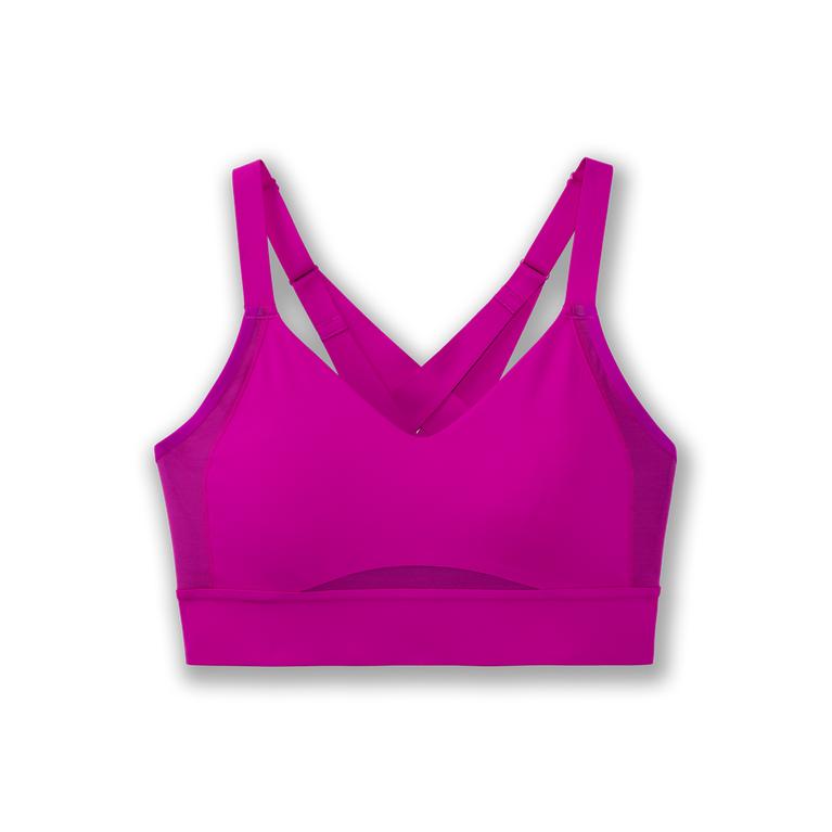 Brooks Drive Interlace Running Bra - Women's - Magenta/Heliotrope (79034-WGNM)